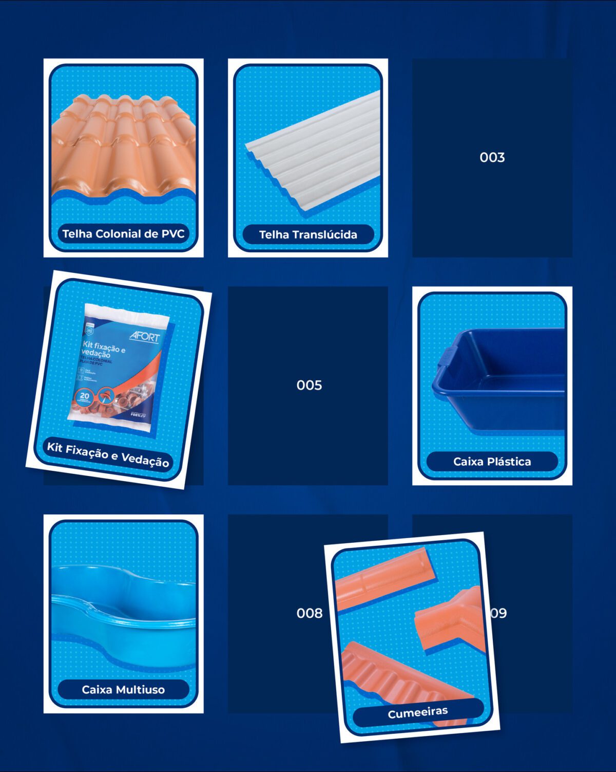 Qual figurinha tá faltando pra completar o seu álbum da obra? 👷

Seja para cobrir a casa com a Telha Colonial de PVC, garantir iluminação natural com a Telha Translúcida, organizar a oficina com a Caixa Plástica ou curtir com a Caixa Multiuso, a Afort tem a solução ideal!

Comente aqui os números das figurinhas que faltam no seu canteiro! 👇